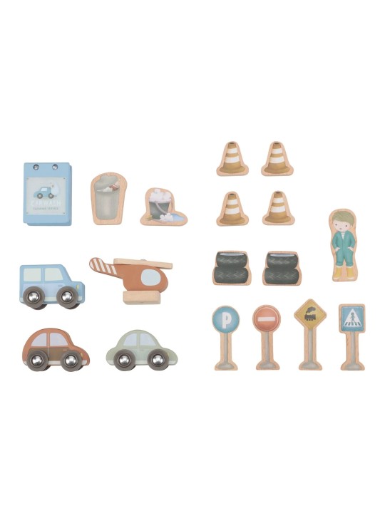 Garage en bois bleu - Little Dutch