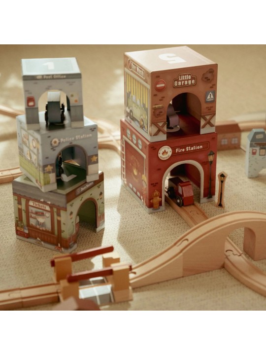 Blocs empilables avec voitures - Little Dutch