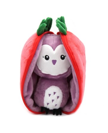 Peluche Violet la chouette/fraise - Flipetz - Les Déglingos