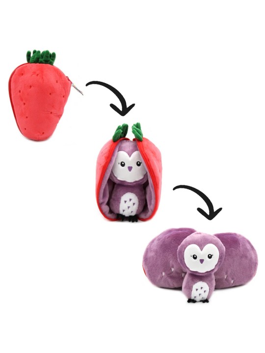 Peluche Violet la chouette/fraise - Flipetz - Les Déglingos