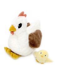 Peluche poule Pioupiou maman et son bébé - Les Ptipotos - Les Déglingos