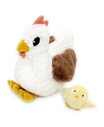 Peluche poule Pioupiou maman et son bébé - Les Ptipotos - Les Déglingos