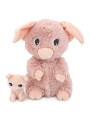 Peluche cochon Barbekiou maman et son bébé rose - Les Ptipotos - Les Déglingos