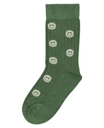 Chaussettes en bambou vertes smiley - Minipop