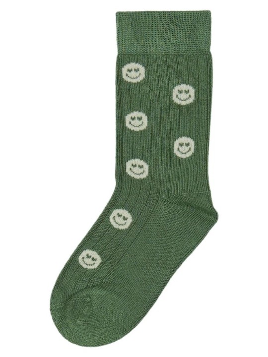 Chaussettes en bambou vertes smiley - Minipop
