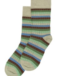 Chaussettes en bambou vertes à lignes - Minipop