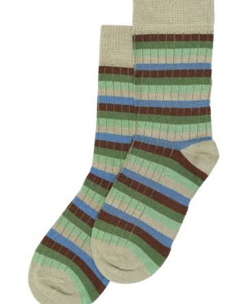 Chaussettes en bambou vertes à lignes - Minipop