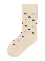 Chaussettes en bambou écru à cœurs - Minipop