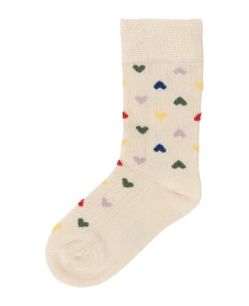 Chaussettes en bambou écru à cœurs - Minipop