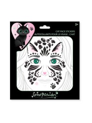 Feuille d'autocollants visage de chat noir (9 pièces) - Great Pretenders
