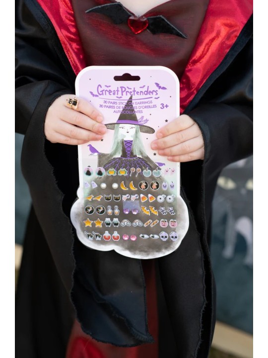 Boucles d'oreilles autocollantes Natasha la sorcière corbeau (30 paires) - Great Pretenders