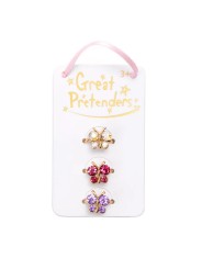Ensemble de bagues papillon en pierres précieuses (3 pièces) - Great Pretenders