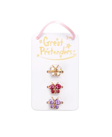 Ensemble de bagues papillon en pierres précieuses (3 pièces) - Great Pretenders
