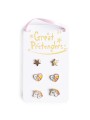 Zoom Boucles d'oreilles cloutées joyeuses de la boutique (3 paires) - Great Pretenders