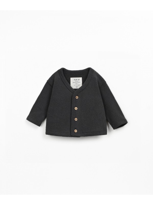 Gilet en maille avec intérieur gratté - Anthracite - Play Up