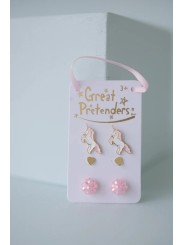 Boucles d'oreilles cloutées licorne  (3 paires) - Great Pretenders