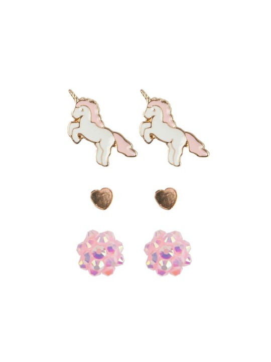 Boucles d'oreilles cloutées licorne  (3 paires) - Great Pretenders