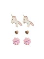 Boucles d'oreilles cloutées licorne  (3 paires) - Great Pretenders