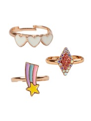 Ensemble de bagues Heart Star (3 pièces)  - Great Pretenders