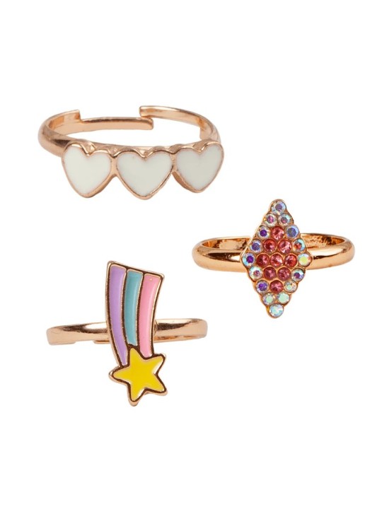 Ensemble de bagues Heart Star (3 pièces)  - Great Pretenders