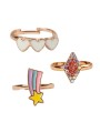 Ensemble de bagues Heart Star (3 pièces)  - Great Pretenders