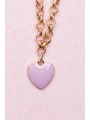 Collier chaîne épaisse en forme de cœur violet - Great Pretenders