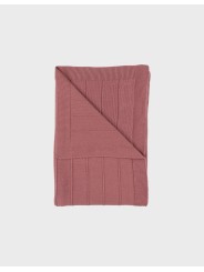 Couverture 75x100 cm en tricot bio rouge - Noukie's