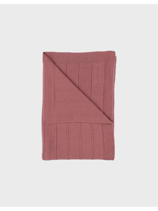 Couverture 75x100 cm en tricot bio rouge - Noukie's