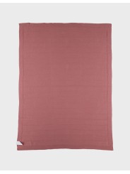Couverture 75x100 cm en tricot bio rouge - Noukie's