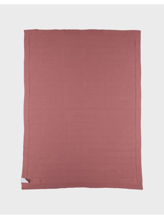 Couverture 75x100 cm en tricot bio rouge - Noukie's