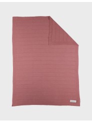 Couverture 75x100 cm en tricot bio rouge - Noukie's