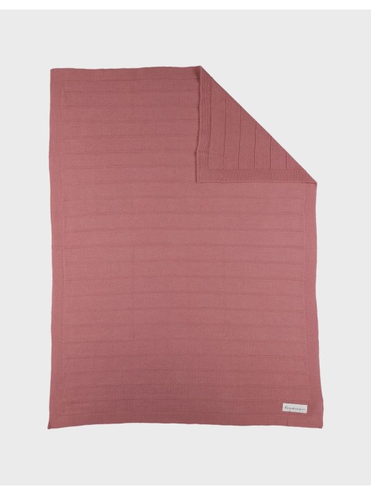 Couverture 75x100 cm en tricot bio rouge - Noukie's