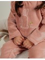 Pyjama en velours 2 pièces Rose Lapin - Noukie's