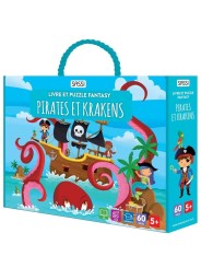 Livre et puzzle fantasy. Pirates et krakens - Sassi