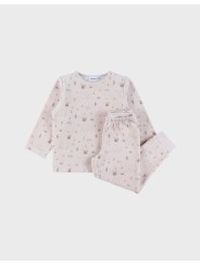 Pyjama en velours 2 pièces beige Elephant - Noukie's