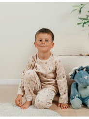 Pyjama en velours 2 pièces beige Elephant - Noukie's