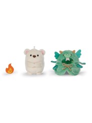 Peluche ours polaire Snano avec costume de flamme et de dragon - NICI