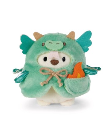 Peluche ours polaire Snano avec costume de flamme et de dragon - NICI