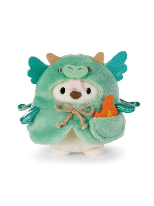 Peluche ours polaire Snano avec costume de flamme et de dragon - NICI