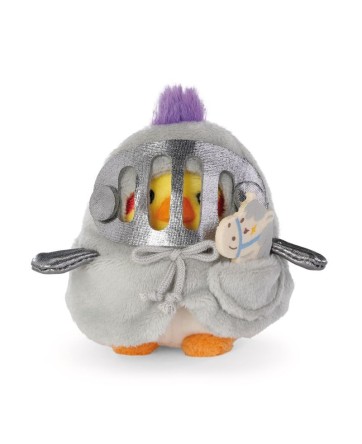 Peluche Cockatiel Chipsy avec un cheval à bascule et un costume d'armure de chevalier - NICI