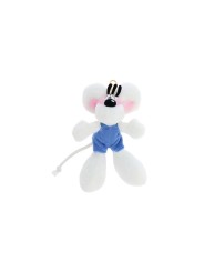 Porte-cles peluche salopette bleue 15cm