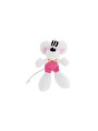 Porte-cles peluche salopette rose 15cm