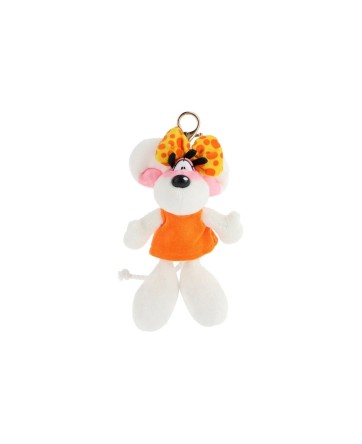 Porte-cles peluche Diddlina robe orange 15cm