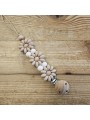 Attache tétine fleurs beige