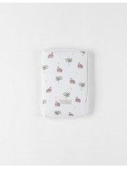 Protège carnet de santé en mousseline, écru - Noukie's