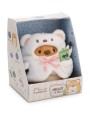 Peluche Hiro avec thé aux perles et costume d'ours polaire - NICI