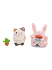 Peluche Chat en colère avec cactus et costume de lapin - NICI
