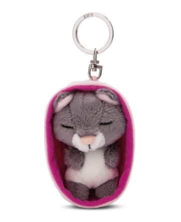 Porte-clés Sleeping Pets Cat Gris et blanc  - NICI
