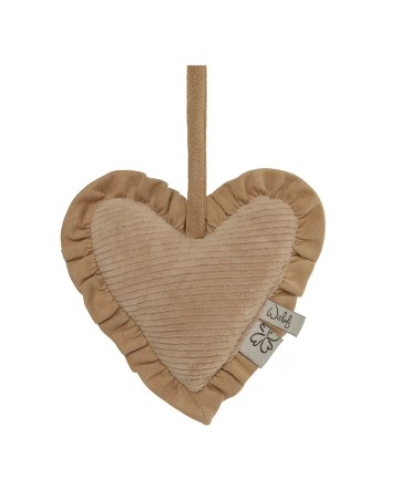 Attache tétine coeur velvet taupe - Bebe-jou