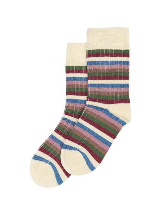 Chaussettes en bambou roses à lignes - Minipop